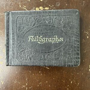 Antique 1935 Leather Bound Student Autographs Book 56 Pages Of Written Notes